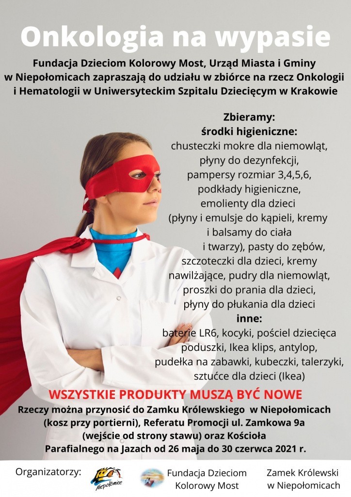 Niepołomice. Akcja „Onkologia na wypasie”. Zbiórka darów dla małych pacjentów dla szpitala w Krakowie