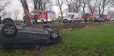 Wypadek w Rogoźnie na DW241. Kobieta z nieznanych przyczyn wjechała do rowu [ZDJĘCIA]