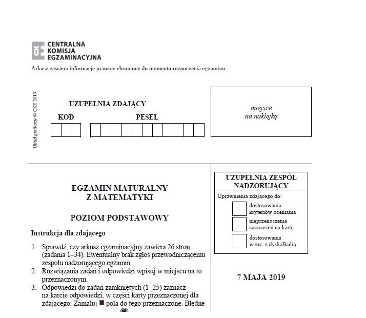 ZADANIA MATURALNE MATEMATYKA 2019. Jakie zadania pojawiły się na maturze z matematyki? ARKUSZ CKE + ROZWIĄZANIA - stara i nowa formuła