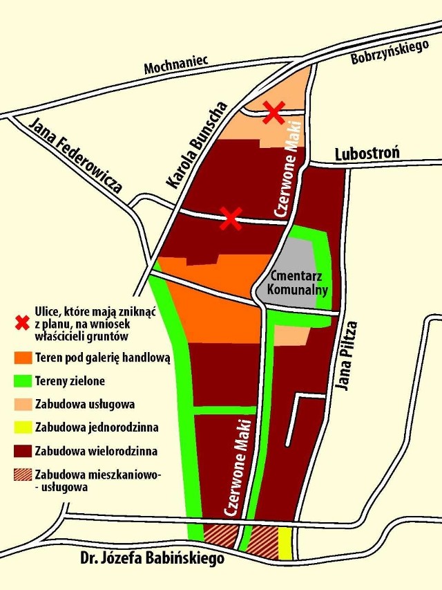 Propozycje planistów dla rejonu ulicy Czerwone Maki