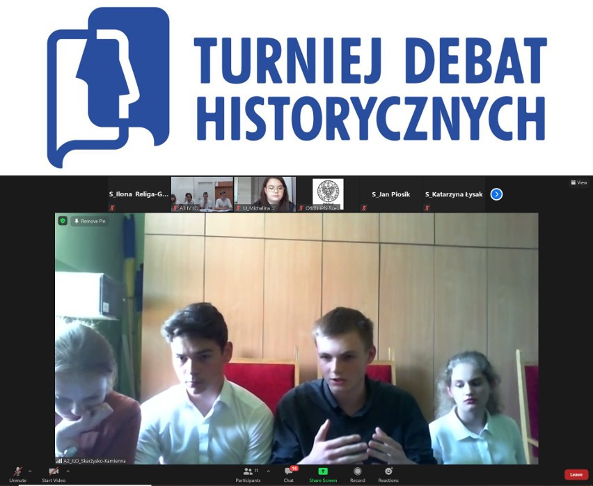 Uczniowie z I Liceum Ogólnokształcącego w Skarżysku – Kamiennej wezmą udział w finale Turnieju Debat Historycznych