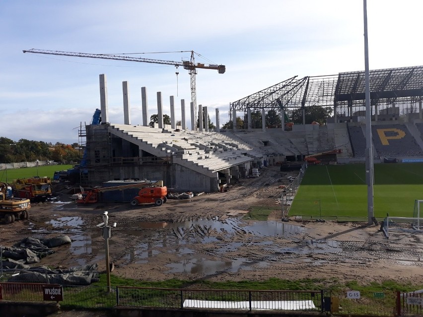 Tak wyglądało na budowie stadionu 18 października 2020 r.