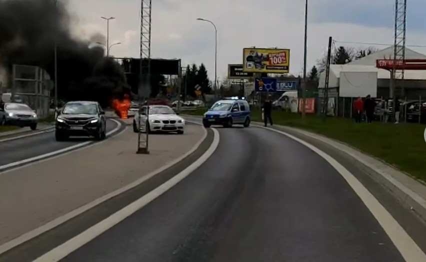 Pożar auta w Białymstoku