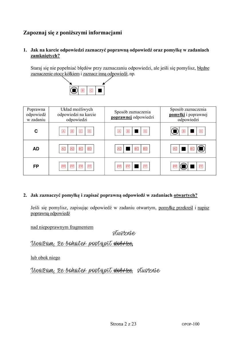 Próbny egzamin ósmoklasisty z języka polskiego