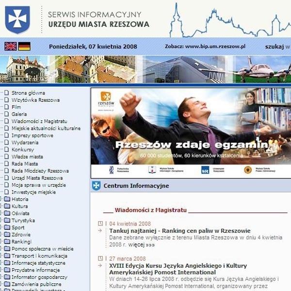 Funkcjonalność serwisu internetowego www.rzeszow.pl była jednym z kryteriów w rankingu najlepszych miast.