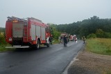 Wypadek pod Sępólnem Krajeńskim. Samochód wypadł z drogi [zdjęcia]