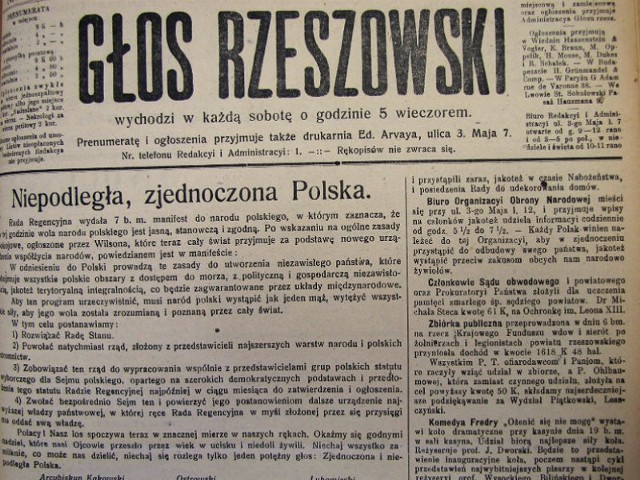 Nastroje społeczne ówczesnego Rzeszowa najlepiej oddawały publikacje Głosu Rzeszowskiego