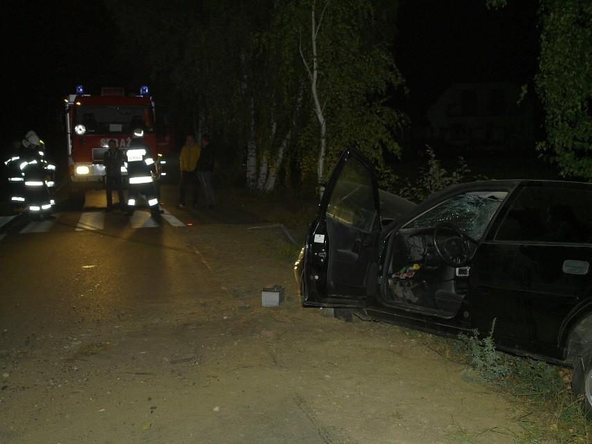 Wypadek pod Myszyńcem. Opel rozbił się na drzewie (ZDJĘCIA)