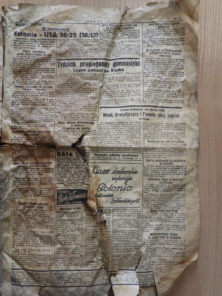 Fragmenty gazety z 1939 roku trafiły do muzeum w Muszynie. O...