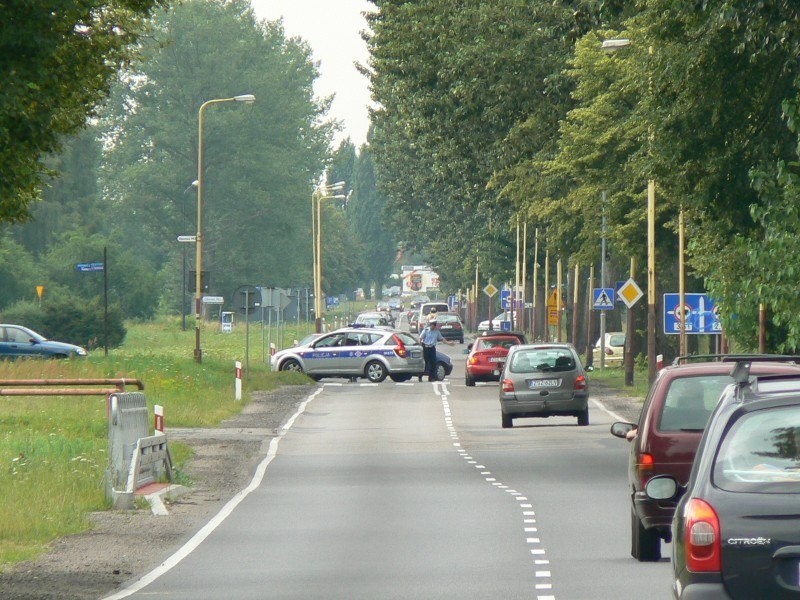 Blokada drogi w Szczecinku...