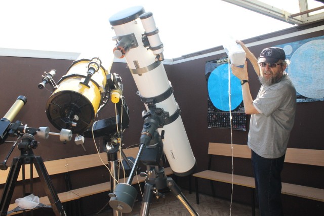 Ludwik Lehman w obserwatorium astronomicznym przy II LO