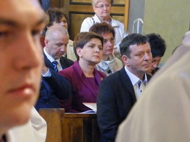 Premier Beata Szydło na wyświęceniu syna Tymoteusza