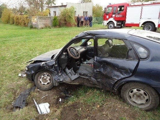W Giemzówku zderzyły się dwa samochody osobowe.