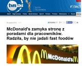 McDonald's zamyka stronę z poradami dla pracowników. Radziła, by nie jadali fast foodów 