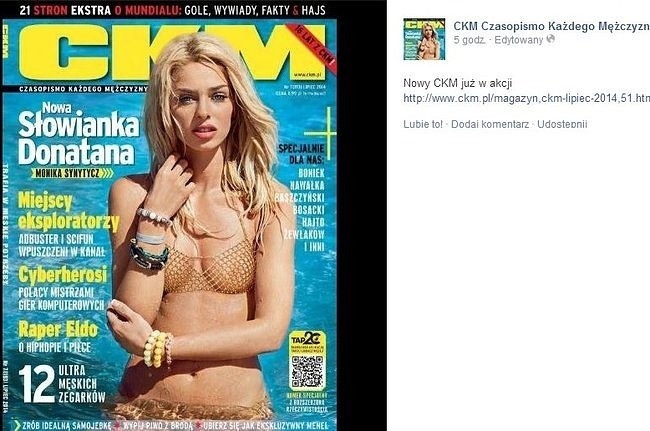 Monika Synytycz na okładce "CKM" (fot. screen z...