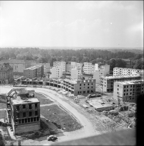 Nysa. Panorama rynku miejskiego. Rok 1961.