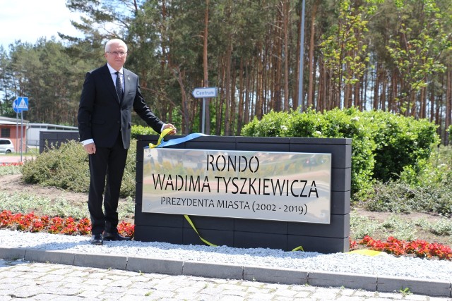 Uroczystość nadania nazwy rondu imienia Wadima Tyszkiewicza.