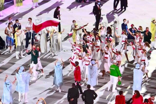 Reprezentacja Polski na stadionie olimpijskim w Tokio (23.07.2021)