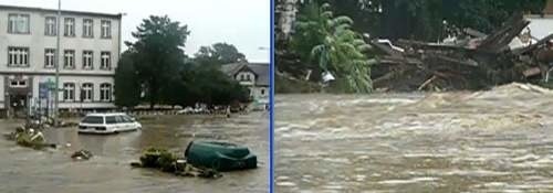 Powódź w Bogatyni. Kadry z filmu zamieszczonego na YouTube
