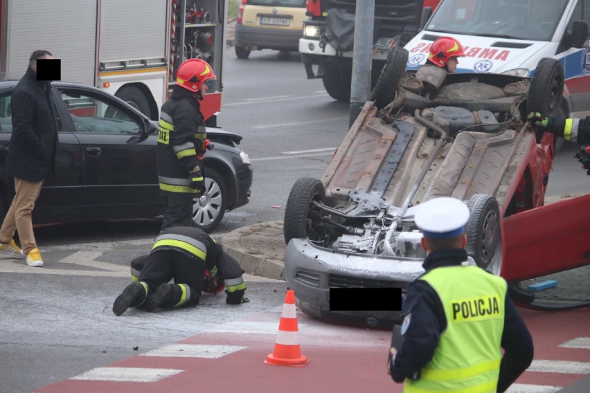 Wypadek na rondzie Grunwaldzkim w Krakowie