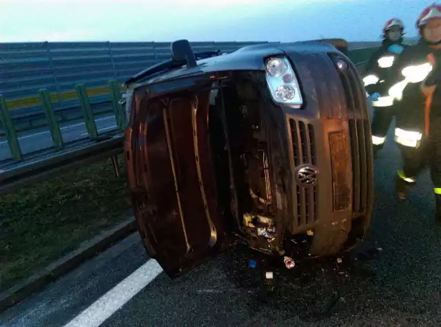 Wypadek w Łukocinie 4.11.2017. Zdarzenie na A1