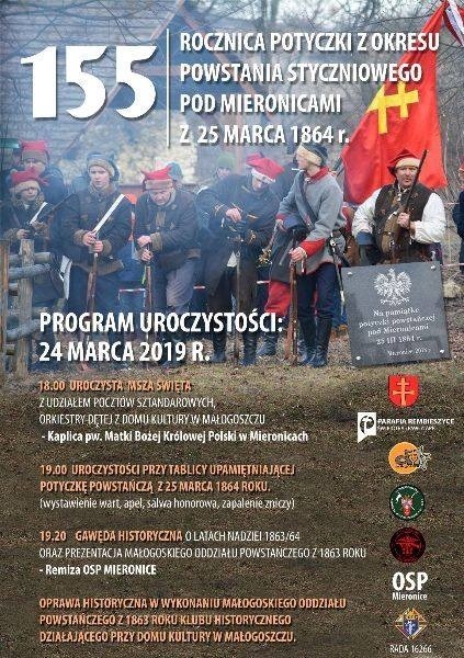 155 rocznica potyczki pod Mieronicami w gminie Małogoszcz - program uroczystości!