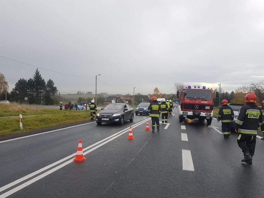 Biały Kościół na DK 94. Samochód przewożący konie wpadł do rowu