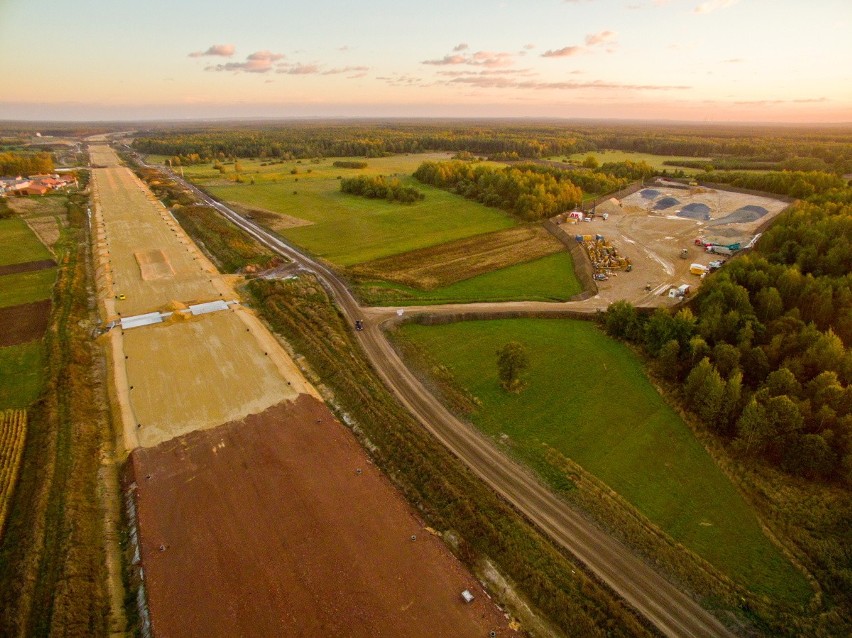 Budowa autostrady A1 z lotu ptaka