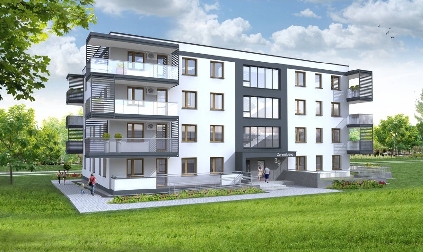 Nowy budynek Apartamenty Żeromskiego powstaje w Skarżysku. Znamy ceny mieszkań. Zobacz wizualizacje i zdjęcia z placu budowy