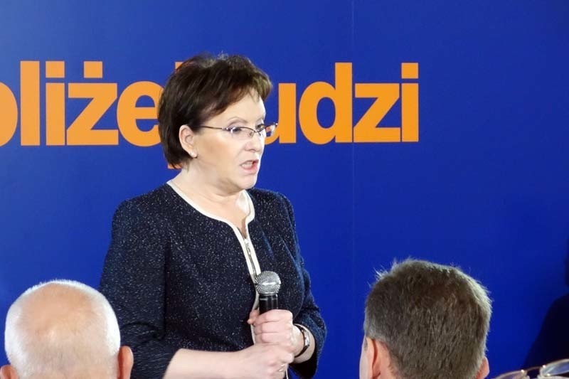 Premier Ewa Kopacz w Wysokiem Mazowieckiem...