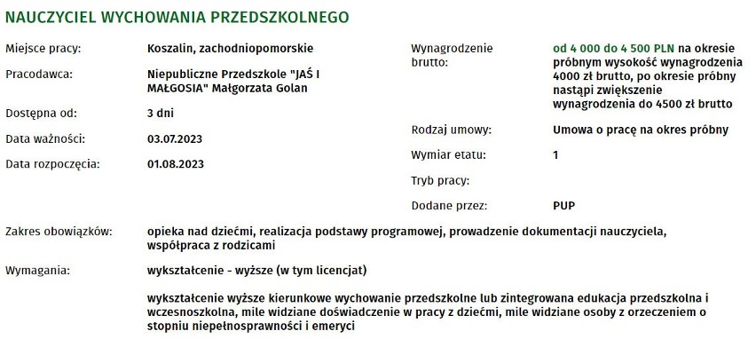 Sprawdź najnowsze oferty pracy w Koszalinie. Takie...