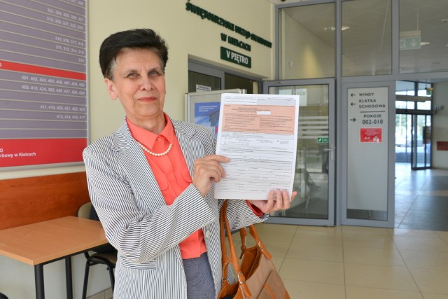 Halina Kosecka z Kielc w piątek, 13 kwietnia, składała swój PIT w II Urzędzie Skarbowym w Kielcach.
