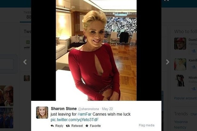 Sharon Stone (fot. screen z Twitter.com)