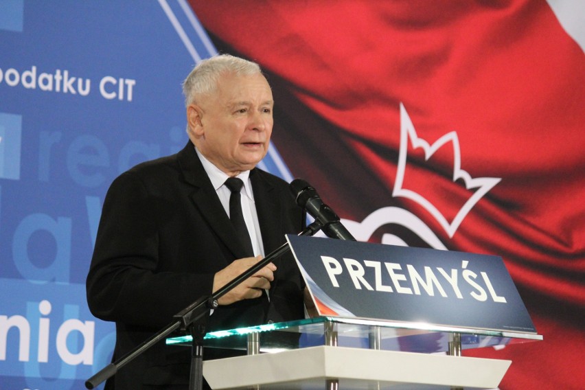 Prezes PiS Jarosław Kaczyński w sobotę w Przemyślu...