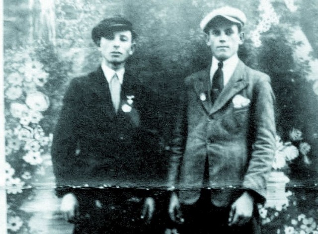 Stefan Kwaśniewski (z prawej) z kolegą Józefem Gościńskim.