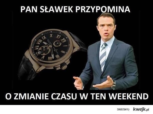 W nocy z 28 na 29 października zmieniamy czas na zimowy. Okazuje się, że internauci przygotowali na tę okazję sporo memów. Wybraliśmy dla Was te najciekawsze.W 2017 r. zmiana czasu nastąpi w ostatni weekend października. Oznacza to, że zegarki przestawimy w nocy z 28 na 29 października. Aby zmienić czas na zimowy trzeba przestawić zegarki o godzinę do tyłu. Czas zmienia się z godziny 3 na godzinę 2 w nocy. Zdania co do tego, kto jako pierwszy wpadł na to, aby zmieniać czas, są podzielone. Jedni twierdzą, że był to mieszkający w Nowej Zelandii George Vernon Hudson. Jego pasją było zbieganie rzadkich owadów, ale pracował zawodowo i swojej pasji mógł się oddawać dopiero po pracy. Jednak gdy kończył swoje obowiązki, było już ciemno. Zaproponował więc, aby w zależności od pory roku przestawiać zegary. Miało to miejsce w 1895 r. Jednak jego propozycja nie spotkała się z przychylnym przyjęciem, pomysł odrzucono. Przeczytaj też:  Kiedy zmiana czasu na zimowy 2017. Jaka jest data zmiany czasu? Dlaczego jest zmiana czasu?