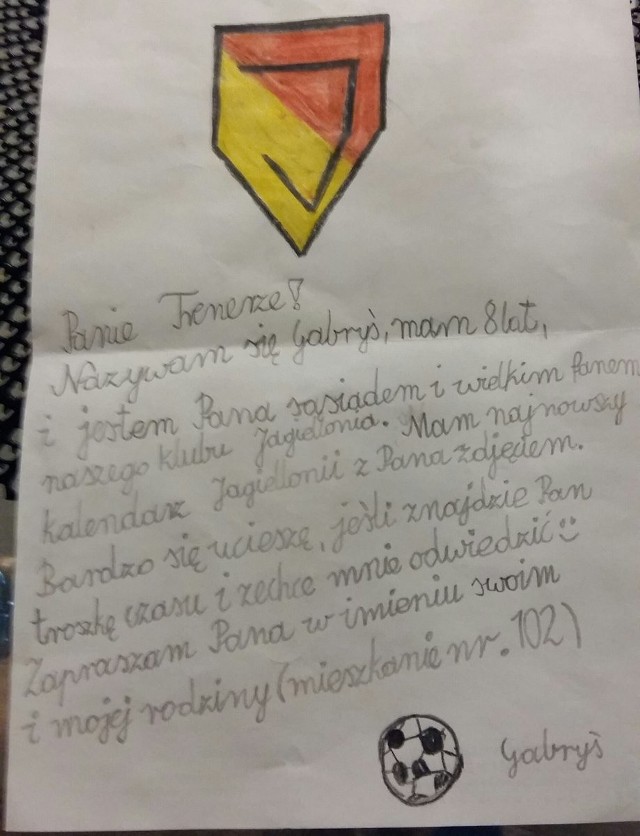 8-letni kibic napisał list do Michała Probierza