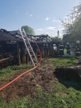 Pożar stodoły w miejscowości Gozd koło Bobolic [zdjęcia]