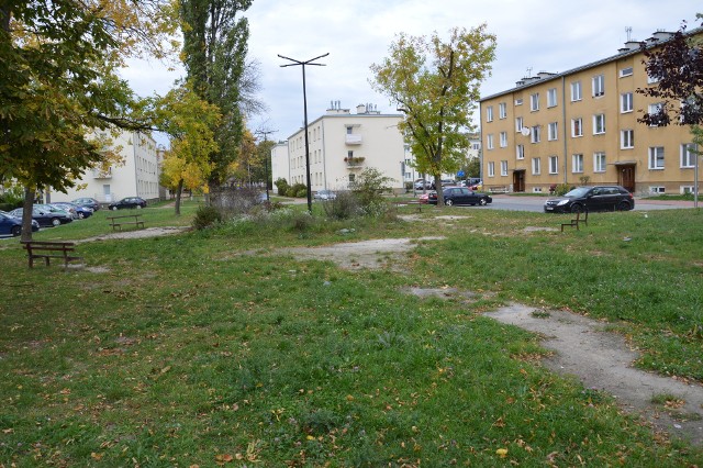 Podwórko przy ulicy Dmowskiego 12 i 19.