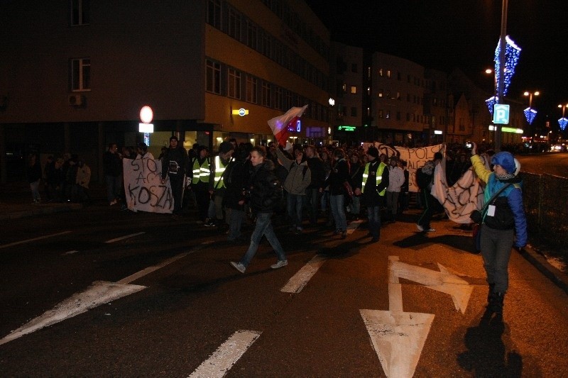 Protest przeciwko ACTA w Koszalinie.