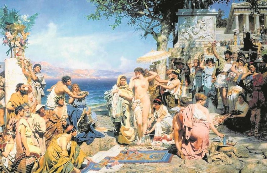 „Fryne na święcie Posejdona w Eleusis” H. Siemiradzkiego -...