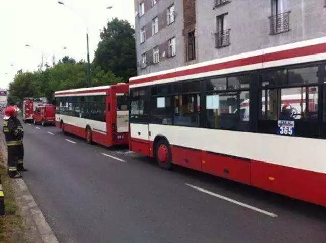 Zderzenie autobusów na 1 Maja w Sosnowcu