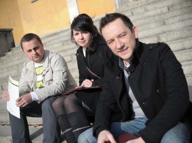 Piotr Długosz ( z lewej), Justyna Nikodem i Wojciech Glenski.