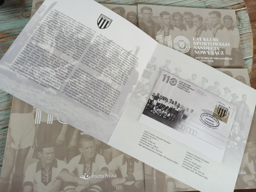 Pocztówka Sandecji Nowy Sącz na 110-lecie klubu 