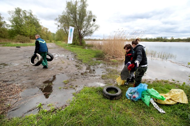 Sprzątanie plaży Dziewoklicz zorganizowała Fundacja Klub Młodego Ekologa