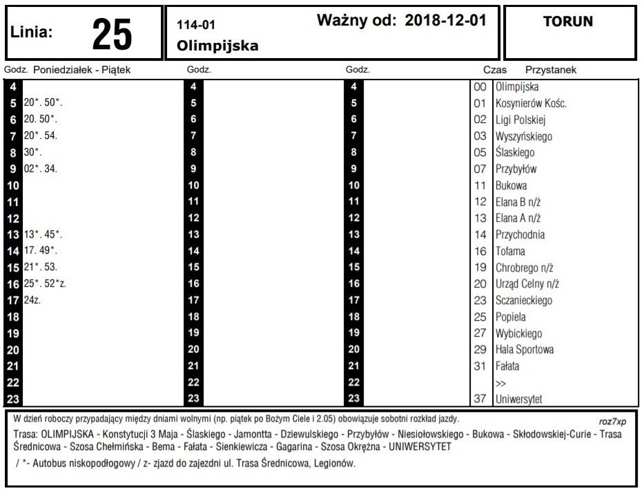 Nowy rozkład jazdy MZK Toruń od 1 grudnia. Zobacz zmiany! | Nowości  Dziennik Toruński