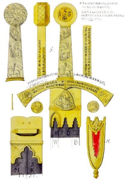 Szkice Szczerbca – miecza koronacyjnego wykonane około 1764...