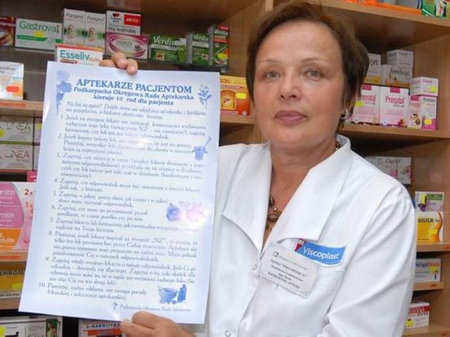 - Dbamy, by informacja o możliwości kupienia tańszych leków była w naszej aptece dobrze widoczna - podkreśla Stanisława Gołębiewska, farmaceutka z Rzeszowa.