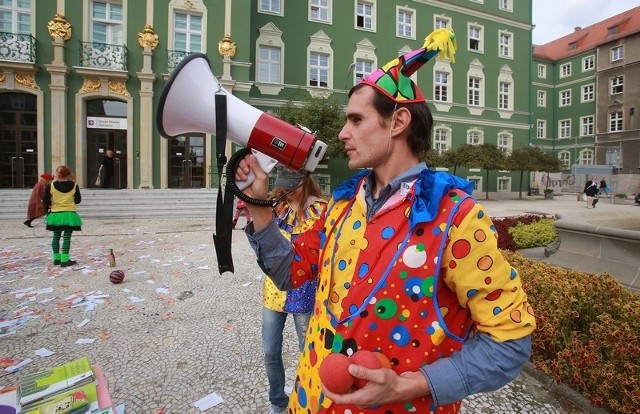 Strajk klaunów w Szczecinie.