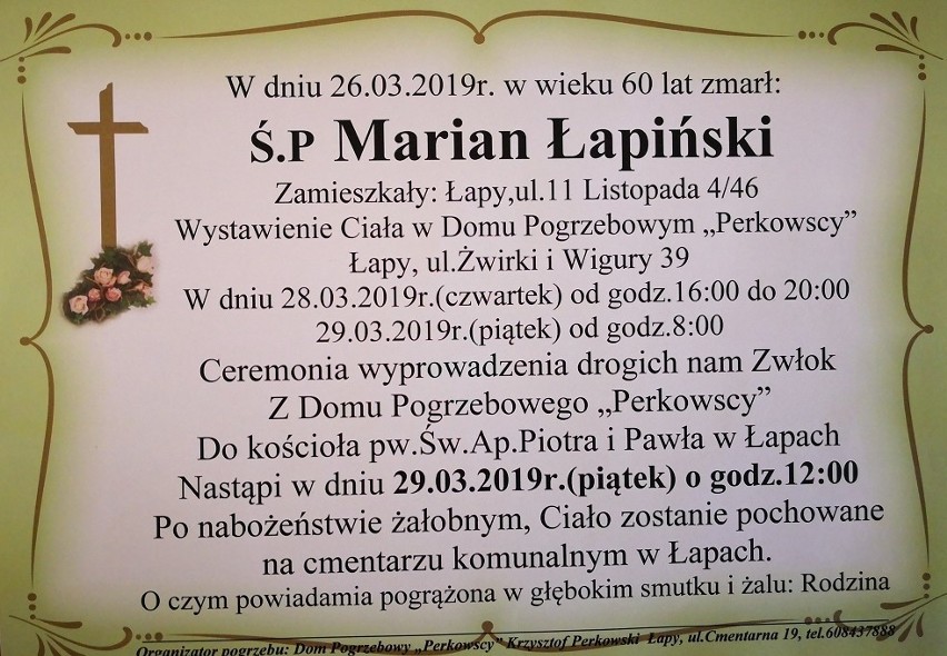 Zmarł Marian Łapiński, prawnik i były radny gminy Łapy